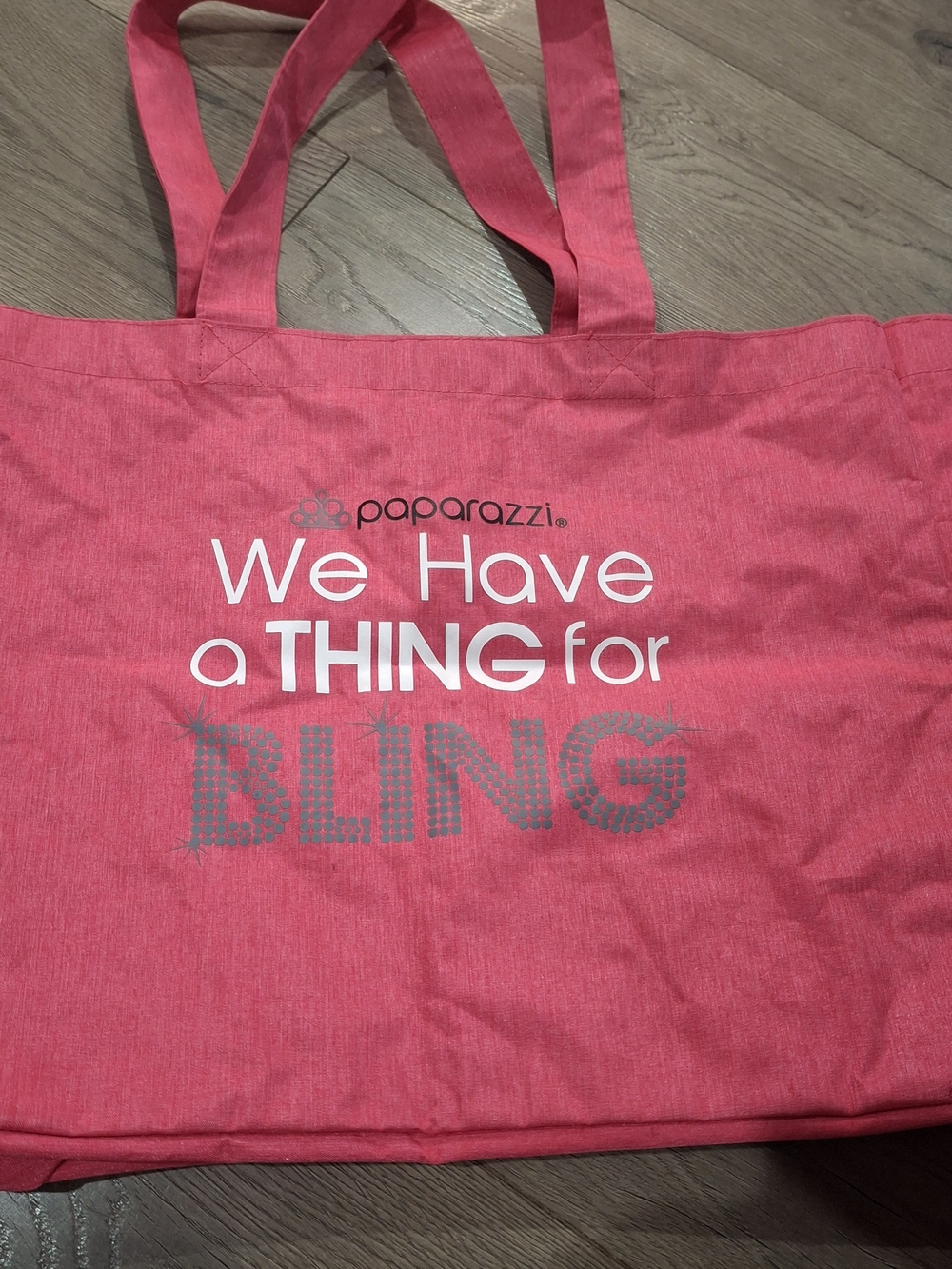 Large Paparazzi Pink Graphic 'We Have a Thing for BLING' Tote